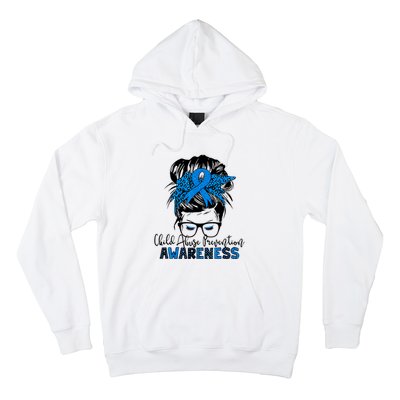 Messy Bun Child Abuse Prevention Awareness Protect Child Hoodie