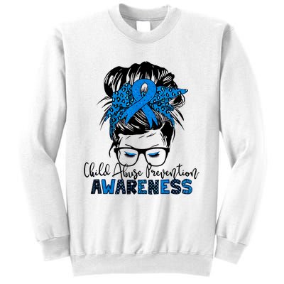 Messy Bun Child Abuse Prevention Awareness Protect Child Sweatshirt