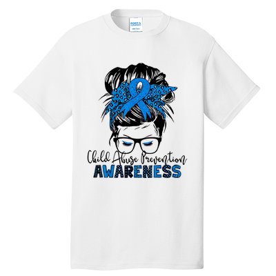 Messy Bun Child Abuse Prevention Awareness Protect Child Tall T-Shirt