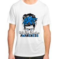 Messy Bun Child Abuse Prevention Awareness Protect Child Adult ChromaSoft Performance T-Shirt