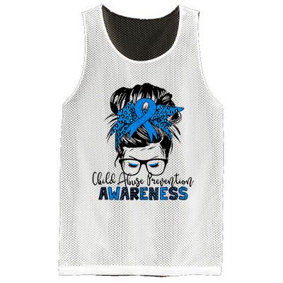 Messy Bun Child Abuse Prevention Awareness Protect Child Mesh Reversible Basketball Jersey Tank