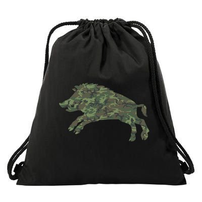 Military Boar Camo Print Us Pig Hog Tusk Veteran Gift Drawstring Bag