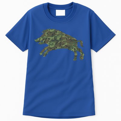 Military Boar Camo Print Us Pig Hog Tusk Veteran Gift Tall T-Shirt