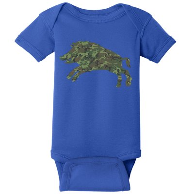 Military Boar Camo Print Us Pig Hog Tusk Veteran Gift Baby Bodysuit