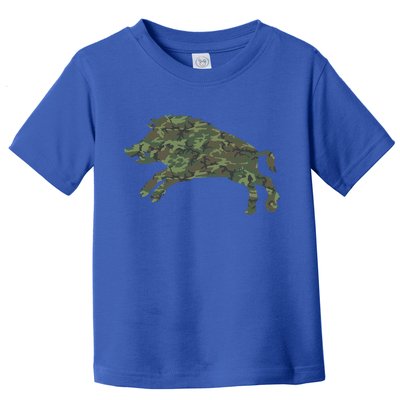 Military Boar Camo Print Us Pig Hog Tusk Veteran Gift Toddler T-Shirt