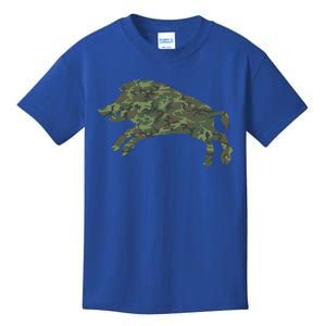 Military Boar Camo Print Us Pig Hog Tusk Veteran Gift Kids T-Shirt