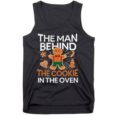 Man Behind Cookie In The Oven Pregnancy Christmas Funny Tank Top