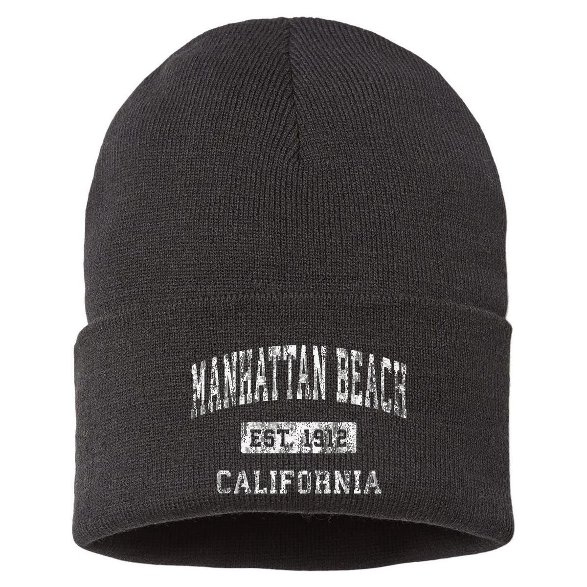 Manhattan Beach California Ca Vintage Established Sustainable Knit Beanie
