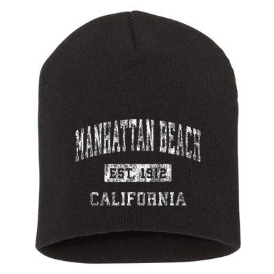 Manhattan Beach California Ca Vintage Established Short Acrylic Beanie