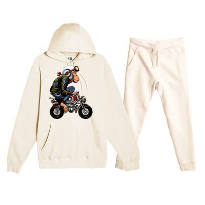 Monkey Bike Cartoon Premium Hooded Sweatsuit Set