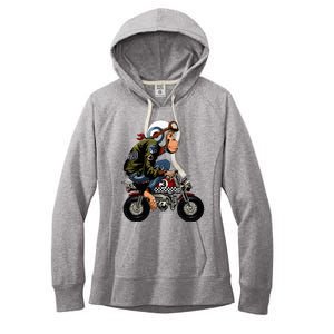 Monkey Bike Cartoon Women's Fleece Hoodie