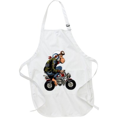 Monkey Bike Cartoon Full-Length Apron With Pockets
