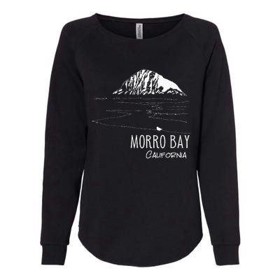 Morro Bay California Morro Rock Ca Drawing Souvenir Line Art Womens California Wash Sweatshirt