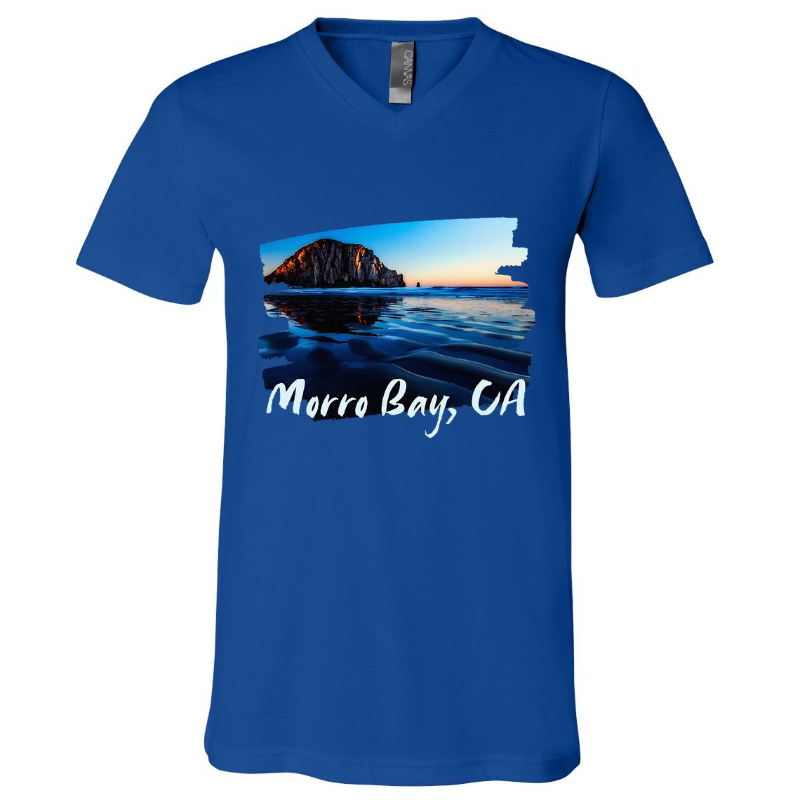 Morro Bay Ca Morro Rock California V-Neck T-Shirt