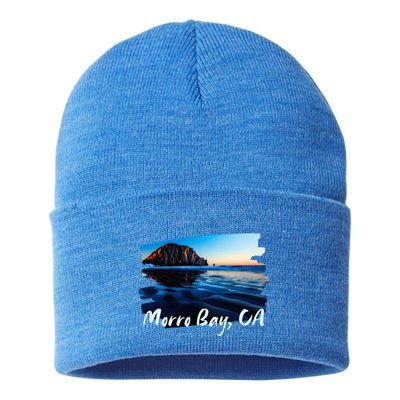 Morro Bay Ca Morro Rock California Sustainable Knit Beanie