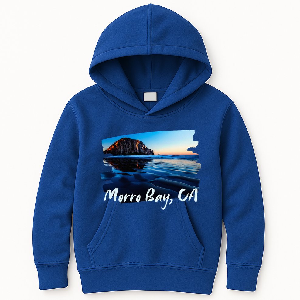 Morro Bay Ca Morro Rock California Kids Hoodie