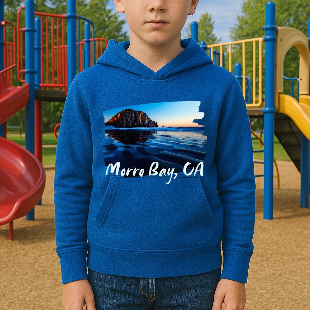 Morro Bay Ca Morro Rock California Kids Hoodie
