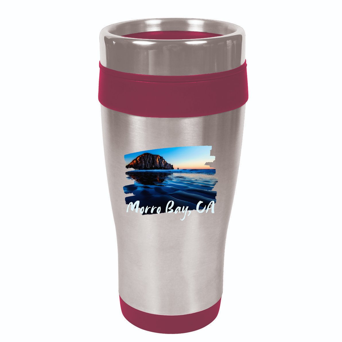 Morro Bay Ca Morro Rock California 16oz Travel Tumbler