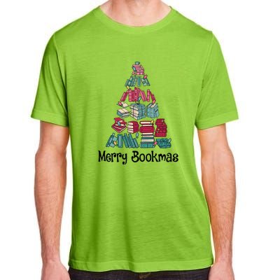 Merry Bookmas Christmas Tree Book Reading Books Gift Adult ChromaSoft Performance T-Shirt