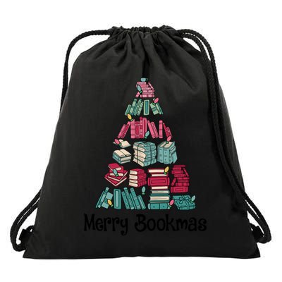 Merry Bookmas Christmas Tree Book Reading Books Gift Drawstring Bag