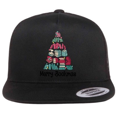 Merry Bookmas Christmas Tree Book Reading Books Gift Flatbill Hat