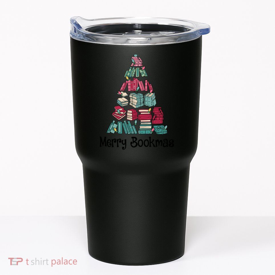 Merry Bookmas Christmas Tree Book Reading Books Gift Tumbler