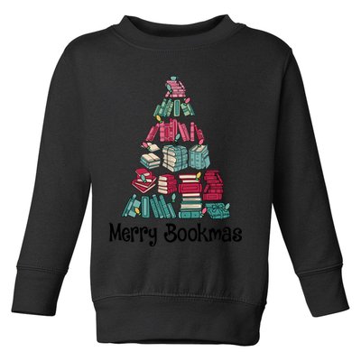 Merry Bookmas Christmas Tree Book Reading Books Gift Toddler Sweatshirt