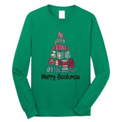 Merry Bookmas Christmas Tree Book Reading Books Gift Long Sleeve Shirt