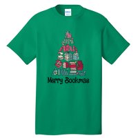 Merry Bookmas Christmas Tree Book Reading Books Gift Tall T-Shirt