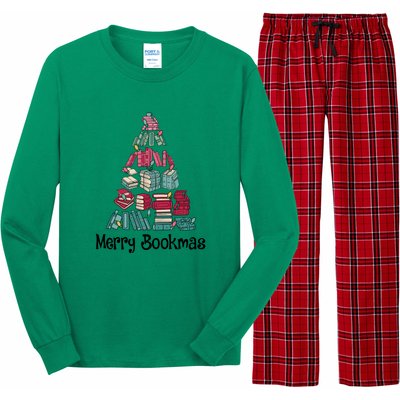 Merry Bookmas Christmas Tree Book Reading Books Gift Long Sleeve Pajama Set