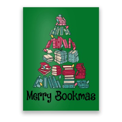 Merry Bookmas Christmas Tree Book Reading Books Gift Poster