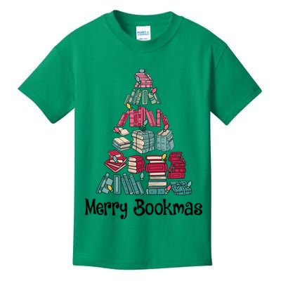 Merry Bookmas Christmas Tree Book Reading Books Gift Kids T-Shirt