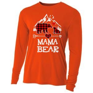 Mama Bear Christmas Pajama Red Plaid Buffalo Family Cool Gift Cooling Performance Long Sleeve Crew