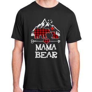 Mama Bear Christmas Pajama Red Plaid Buffalo Family Cool Gift Adult ChromaSoft Performance T-Shirt