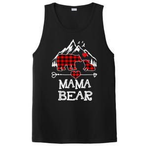 Mama Bear Christmas Pajama Red Plaid Buffalo Family Cool Gift PosiCharge Competitor Tank