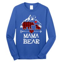 Mama Bear Christmas Pajama Red Plaid Buffalo Family Cool Gift Long Sleeve Shirt