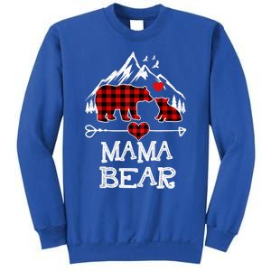 Mama Bear Christmas Pajama Red Plaid Buffalo Family Cool Gift Sweatshirt