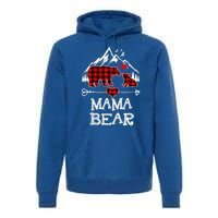 Mama Bear Christmas Pajama Red Plaid Buffalo Family Cool Gift Premium Hoodie