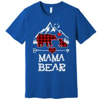 Mama Bear Christmas Pajama Red Plaid Buffalo Family Cool Gift Premium T-Shirt