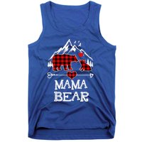 Mama Bear Christmas Pajama Red Plaid Buffalo Family Cool Gift Tank Top