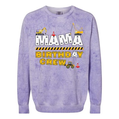 Mama Birthday Crew Construction Family Birthday Party Colorblast Crewneck Sweatshirt