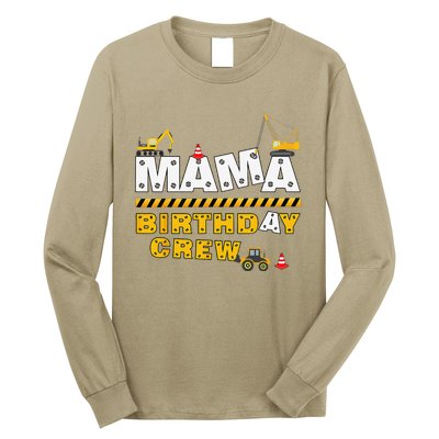 Mama Birthday Crew Construction Family Birthday Party Long Sleeve Shirt