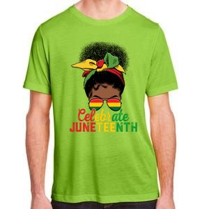 Messy Bun Celebrate Juneteenth Black Freedom Melanin Funny Gift Adult ChromaSoft Performance T-Shirt