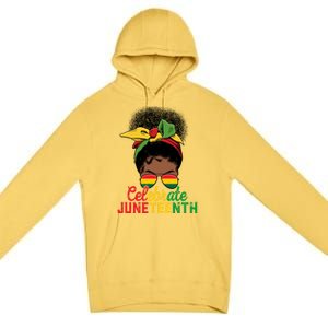 Messy Bun Celebrate Juneteenth Black Freedom Melanin Funny Gift Premium Pullover Hoodie