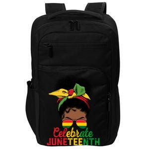 Messy Bun Celebrate Juneteenth Black Freedom Melanin Funny Gift Impact Tech Backpack