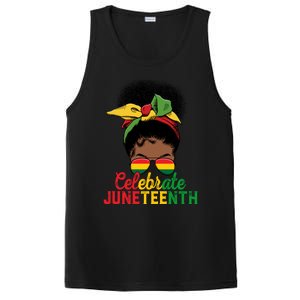 Messy Bun Celebrate Juneteenth Black Freedom Melanin Funny Gift PosiCharge Competitor Tank