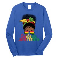 Messy Bun Celebrate Juneteenth Black Freedom Melanin Funny Gift Long Sleeve Shirt