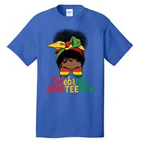 Messy Bun Celebrate Juneteenth Black Freedom Melanin Funny Gift Tall T-Shirt