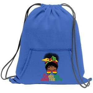 Messy Bun Celebrate Juneteenth Black Freedom Melanin Funny Gift Sweatshirt Cinch Pack Bag