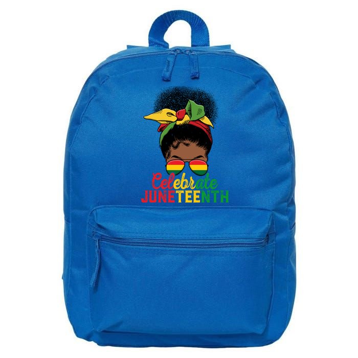 Messy Bun Celebrate Juneteenth Black Freedom Melanin Funny Gift 16 in Basic Backpack